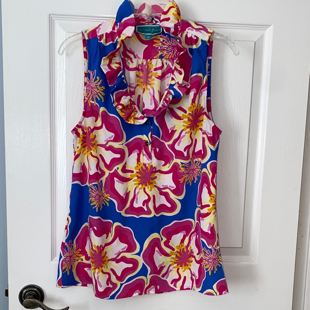 Southern Frock Floral Ruffle Blouse